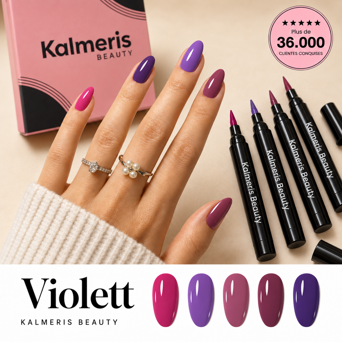 5er-Pack Nagellack-Stifte ohne UV-Lampe | Kalmeris Beauty™