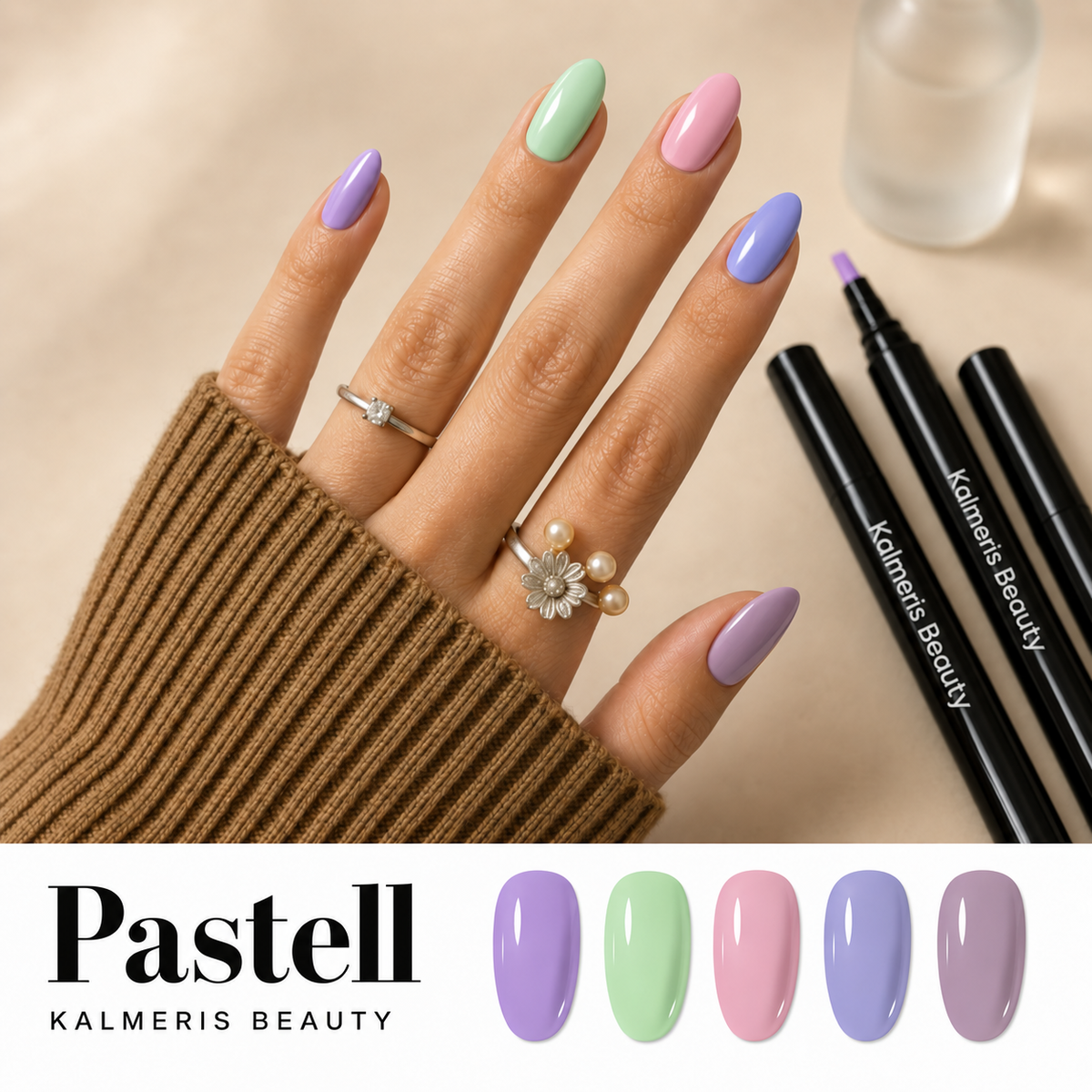 5er-Pack Nagellack-Stifte ohne UV-Lampe | Kalmeris Beauty™