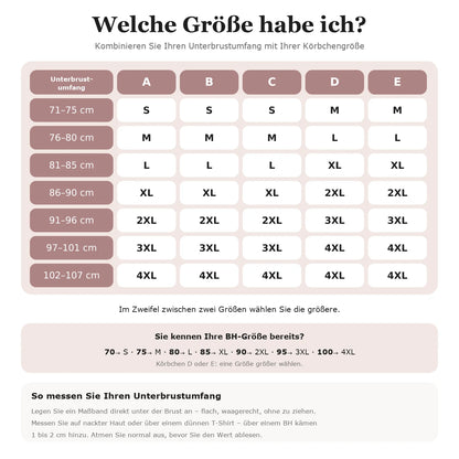 Größentabelle Haltungs-BH
