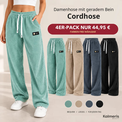 Cordhose – 4er-Pack in Mintgrün, Beige, Graublau, Schwarz